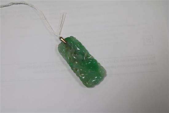 A Chinese jadeite pendant